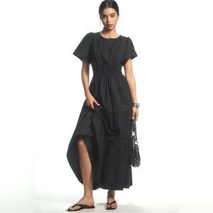 Anthropologie Somerset Black Maxi Dress Size L